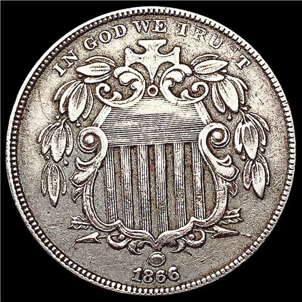 1866 Rays Shield Nickel CLOSELY UNCIRCULATED