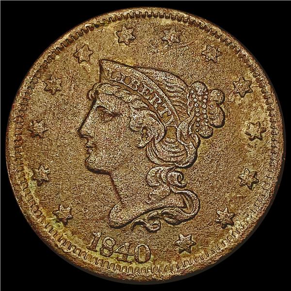 1840 Braided Hair Large Cent NEARLY UNCIRCULATED