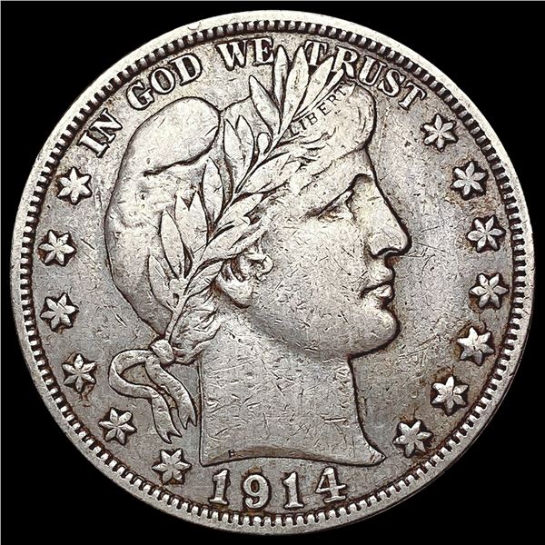 1914-S Barber Half Dollar LIGHTLY CIRCULATED