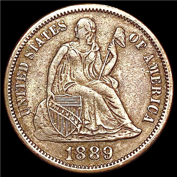 1889 Seated Liberty Dime NEARLY UNCIRCULATED