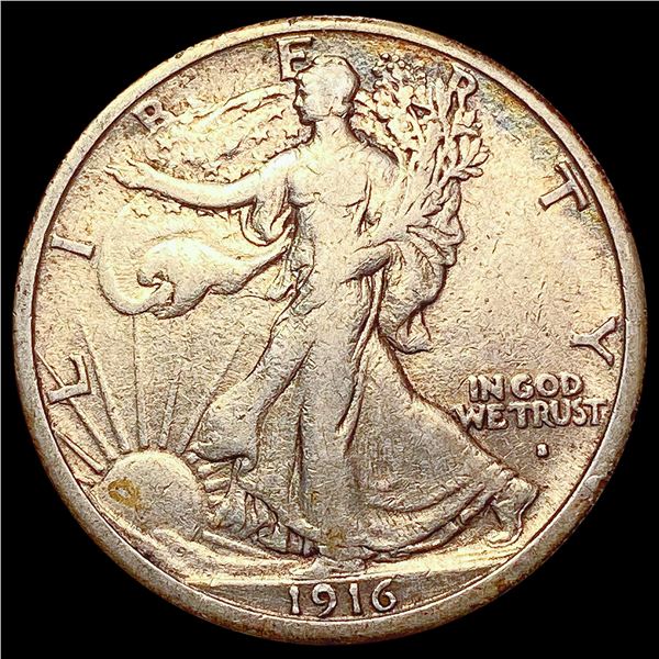 1916-S Walking Liberty Half Dollar LIGHTLY CIRCULATED