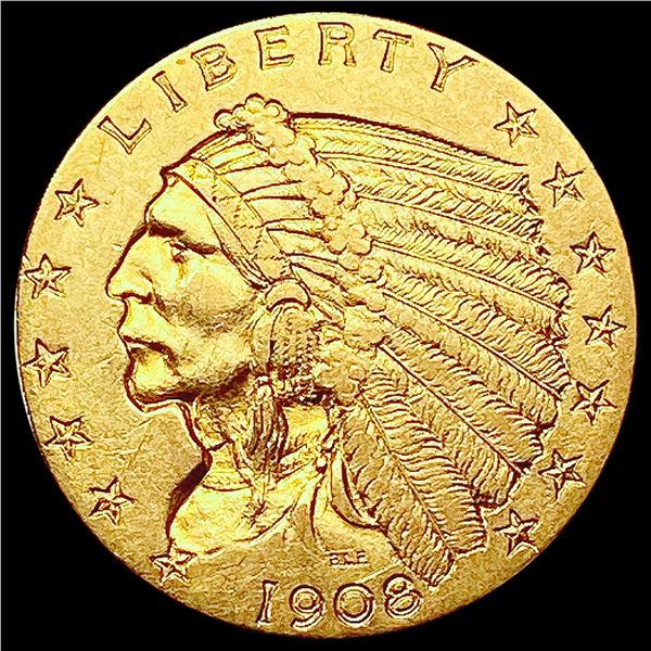 1908 $2.50 Gold Quarter Eagle CHOICE AU