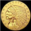 Image 1 : 1908 $2.50 Gold Quarter Eagle CHOICE AU