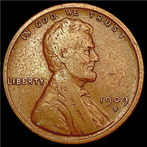 1909-S Wheat Cent ABOUT UNCIRCULATED
