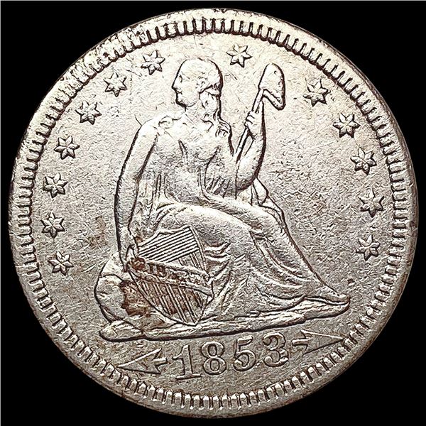 1853-O Arrows Seated Liberty Quarter NEARLY UNCIRCULATED