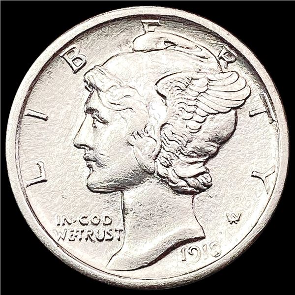 1918-S RED Mercury Dime CHOICE AU