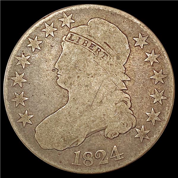 1824 Capped Bust Half Dollar LIGHTLY CIRCULATED