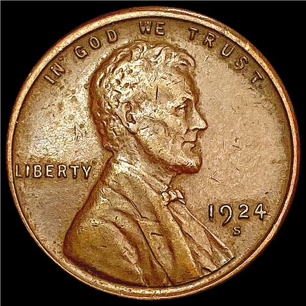1924-S Wheat Cent CHOICE AU