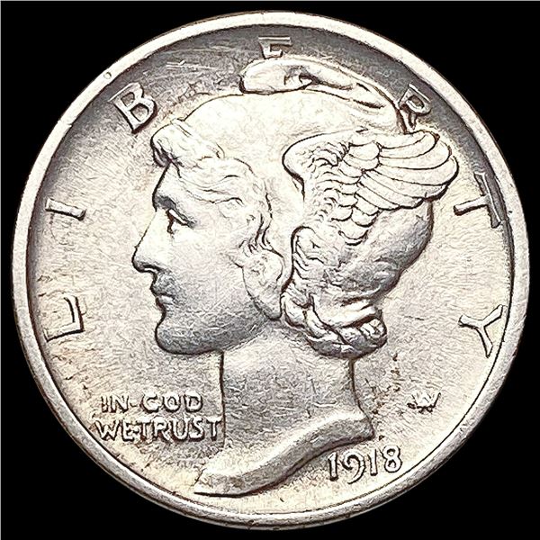 1918-D Mercury Dime CLOSELY UNCIRCULATED
