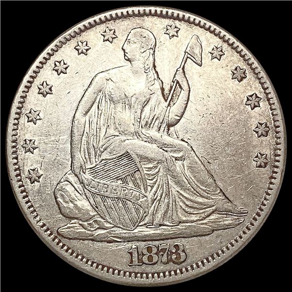 1873 Seated Liberty Half Dollar NEARLY UNCIRCULATED