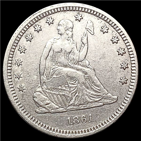 1861 Seated Liberty Quarter NEARLY UNCIRCULATED