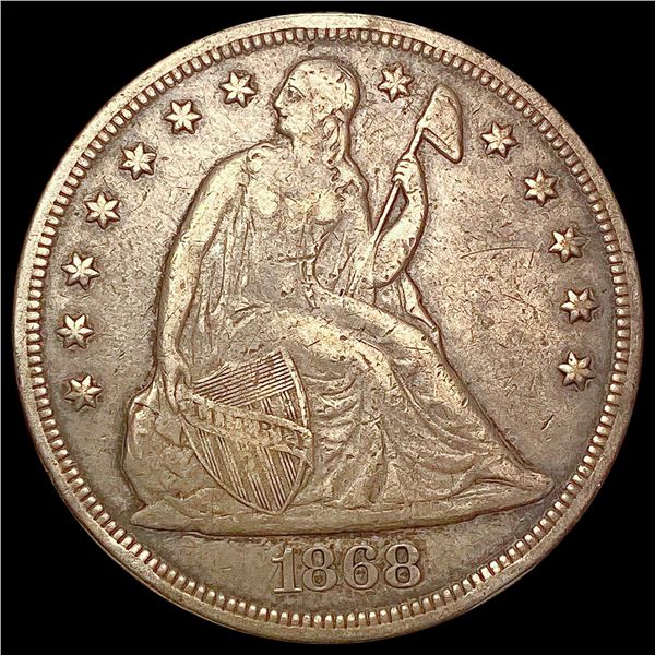 1868 Silver Trade Dollar NEARLY UNCIRCULATED