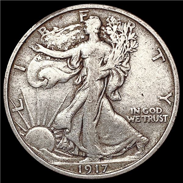 1917-D Walking Liberty Half Dollar LIGHTLY CIRCULATED