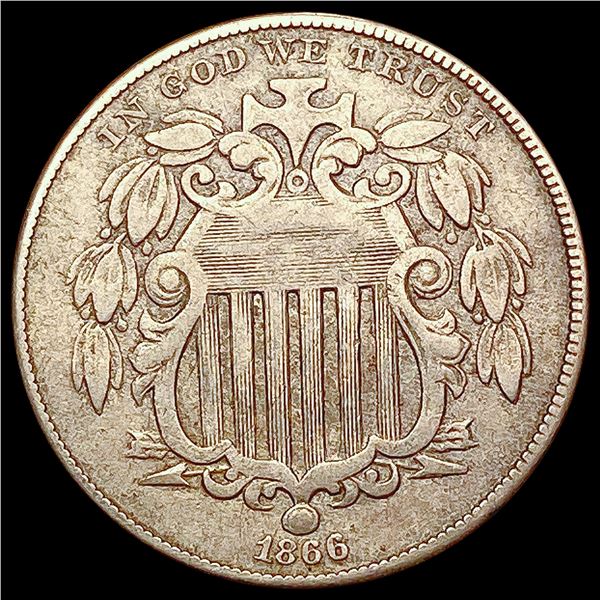 1866 Shield Nickel NEARLY UNCIRCULATED