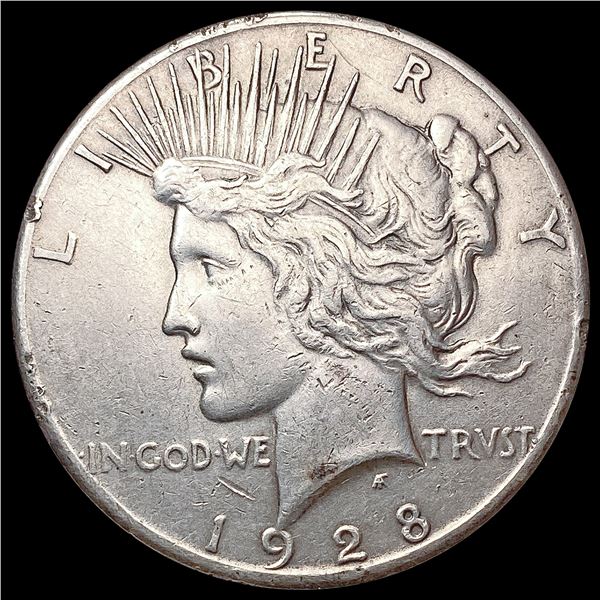 1928 Silver Peace Dollar NEARLY UNCIRCULATED