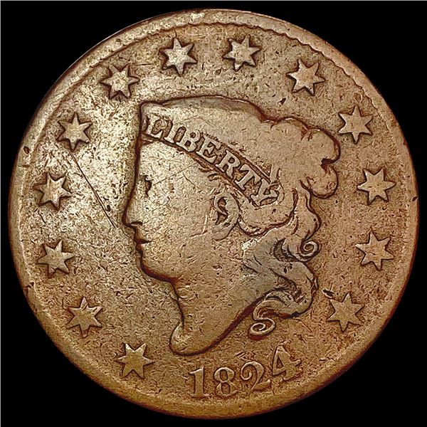 1824 Coronet Head Large Cent LIGHTLY CIRCULATED