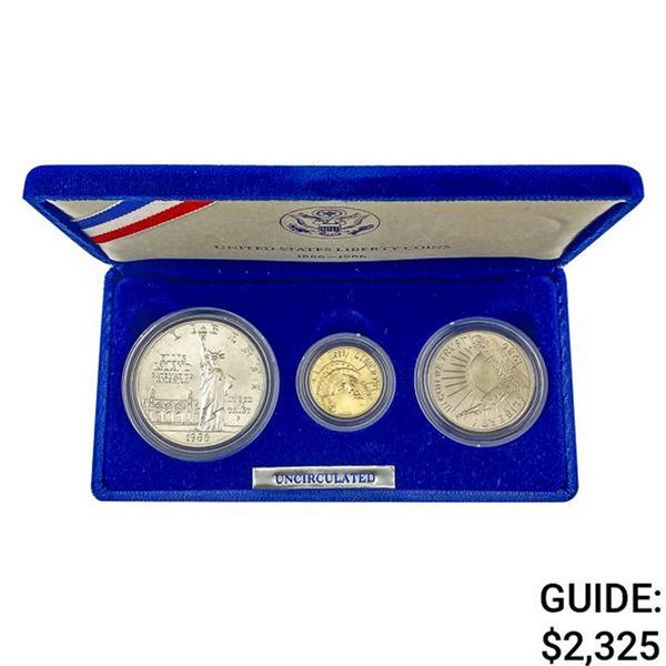 1986 Liberty Gold and Silver 3 Coin Set 0.2419oz