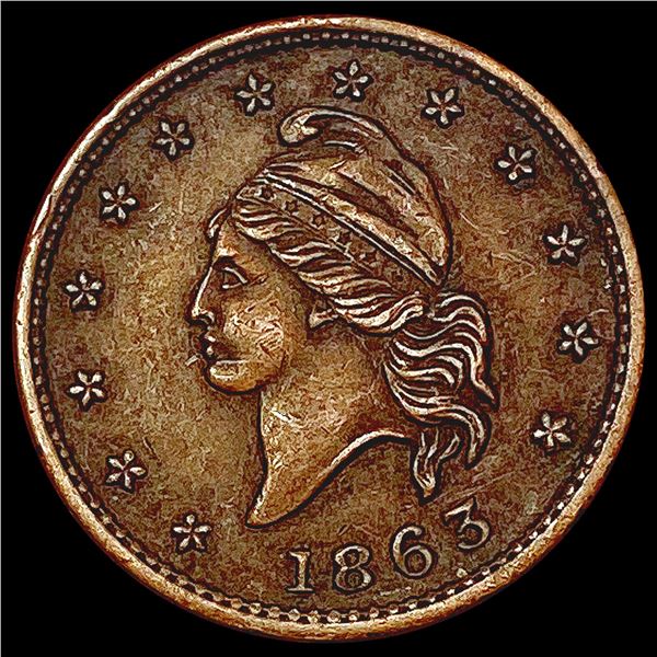 1863 Civil War Token CLOSELY UNCIRCULATED