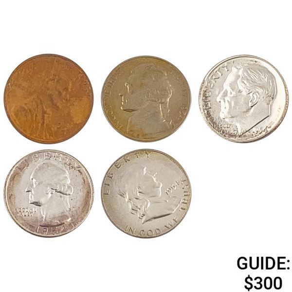 1954 Box Pack US Proof Set [5 Coins]
