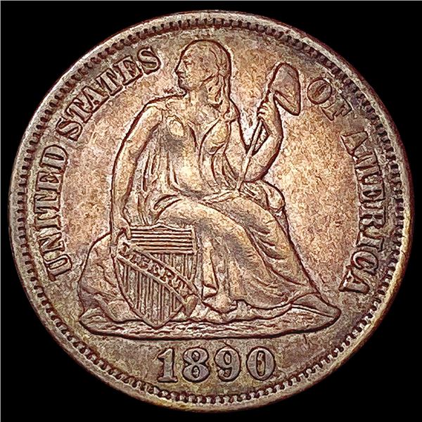 1890-S Seated Liberty Dime CHOICE AU