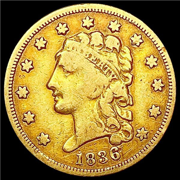 1836 $2.50 Gold Quarter Eagle NEARLY UNCIRCULATED