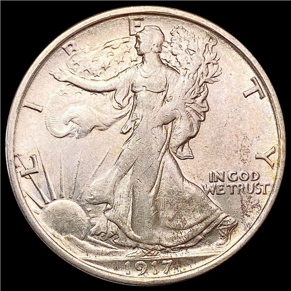 1917-S Rev Walking Liberty Half Dollar CHOICE AU