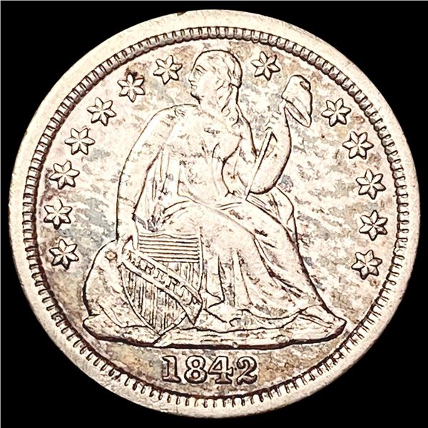 1842 Seated Liberty Dime CHOICE AU