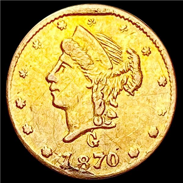 1870 BG-835 Liberty Head California Gold Quarter HIGH GRADE