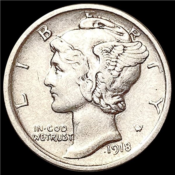 1918-D Mercury Dime CLOSELY UNCIRCULATED
