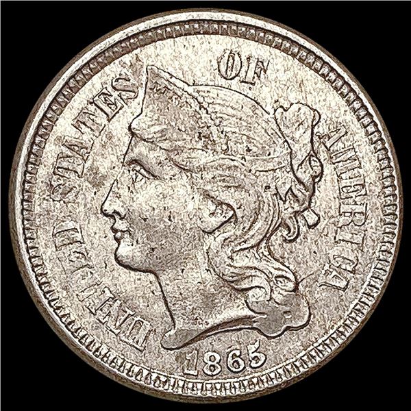 1865 Nickel Three Cent CLOSELY UNCIRCULATED
