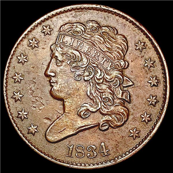 1834 Classic Head Half Cent CLOSELY UNCIRCULATED