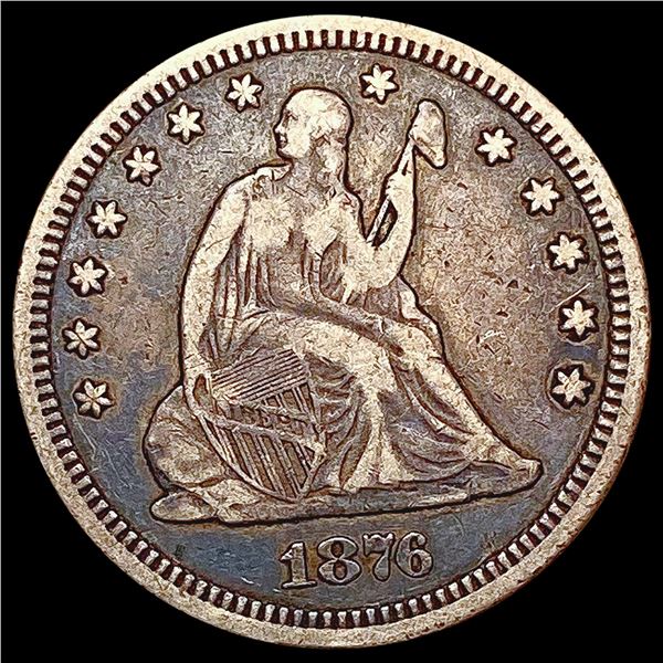 1876-CC Seated Liberty Quarter LIGHTLY CIRCULATED