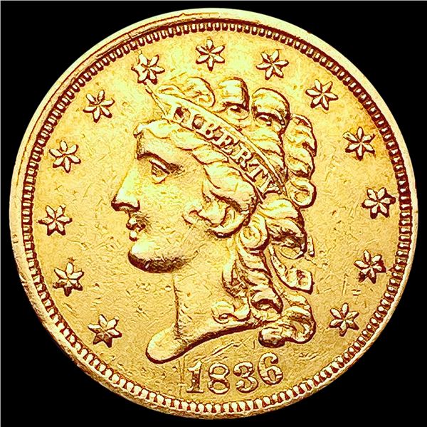 1836 $2.50 Gold Quarter Eagle CLOSELY UNCIRCULATED