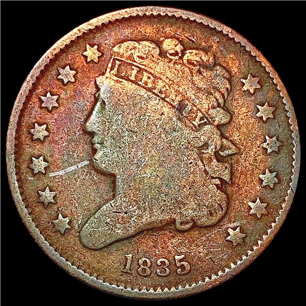 1835 Classic Head Half Cent NICELY CIRCULATED