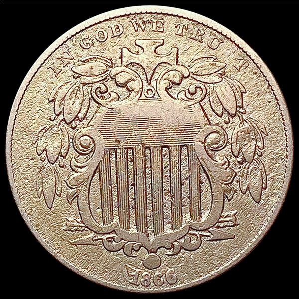 1866 Rays Shield Nickel CLOSELY UNCIRCULATED