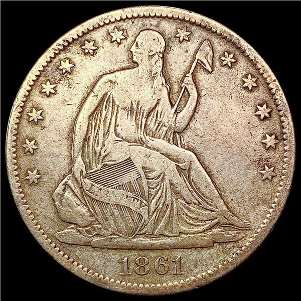 1861-S Seated Liberty Half Dollar LIGHTLY CIRCULATED