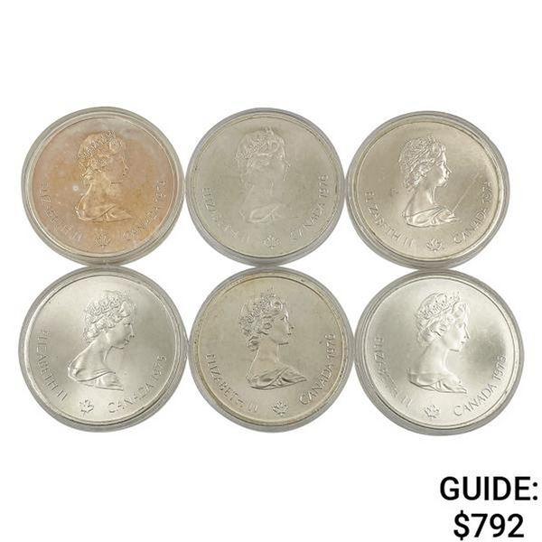 1976 Montreal Olympics $10 Silver Coin Lot [6 Coins]