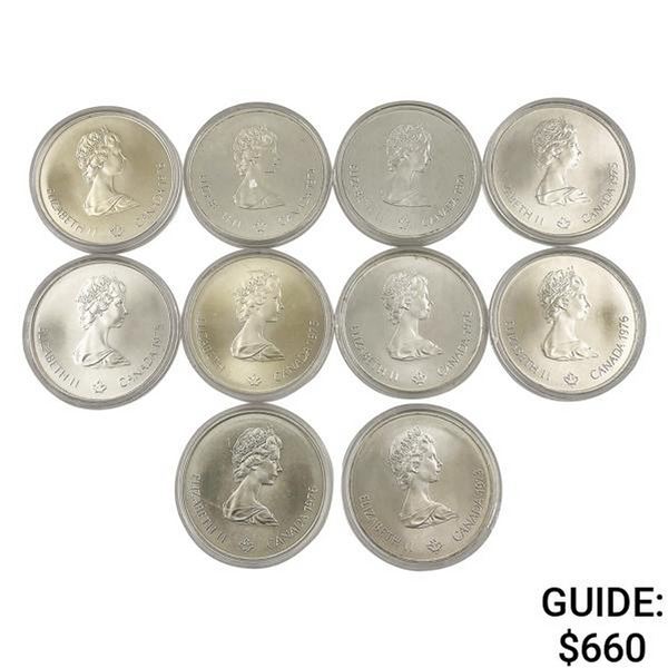1976 Montreal Olympics $5 Silver Coin Lot [10 Coins]