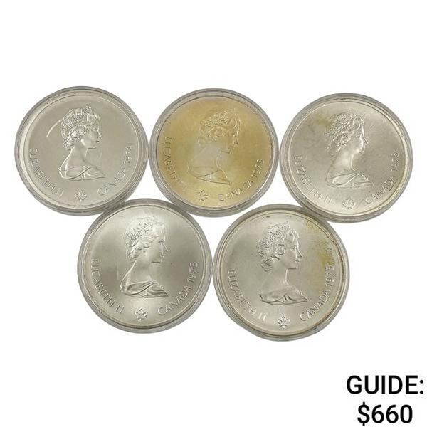 1976 Montreal Olympics $10 Silver Coin Lot [5 Coins]