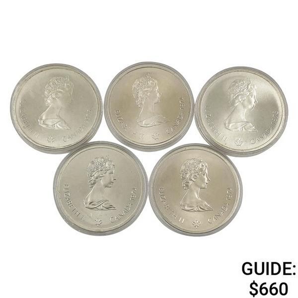 1976 Montreal Olympics $10 Silver Coin Lot [5 Coins]