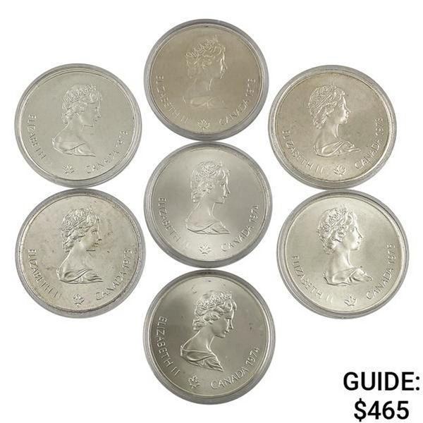 1976 Montreal Olympics $5 Silver Coin Lot [7 Coins]