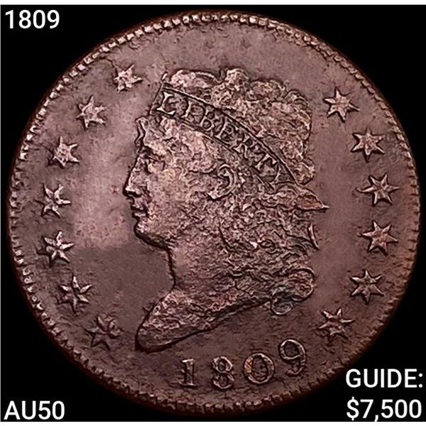 1809 Coronet Head Large Cent CLOSELY UNCIRCULATED