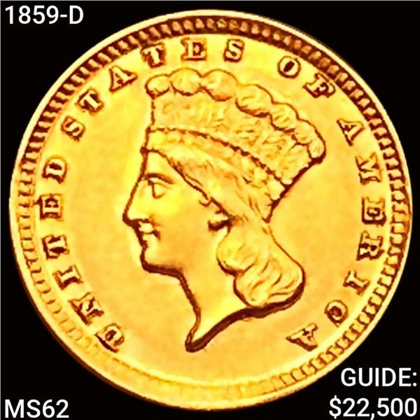 1859-D Rare Gold Dollar UNCIRCULATED