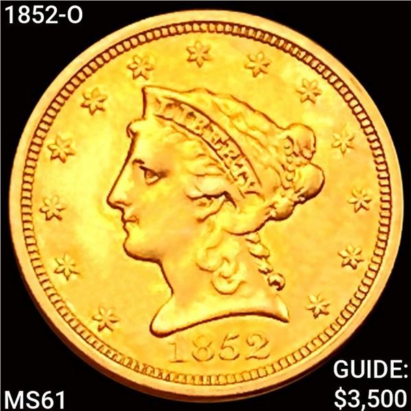 1852-O $2.50 Gold Quarter Eagle UNCIRCULATED