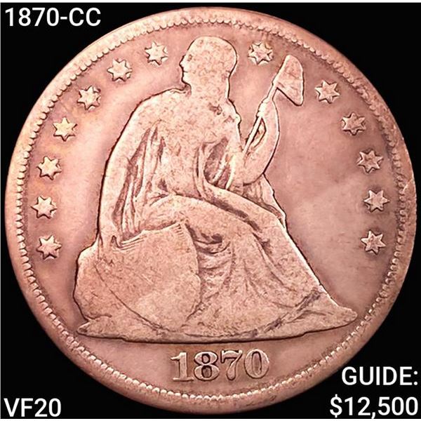 1870-CC Seated Liberty Dollar LIGHTLY CIRCULATED