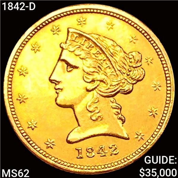 1842-D $5 Gold Half Eagle UNCIRCULATED