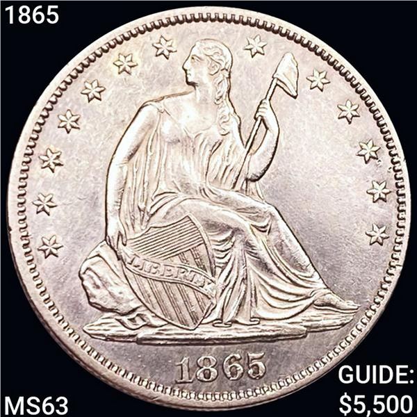 1865 Seated Liberty Half Dollar CHOICE BU