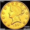 Image 1 : 1861 Clark & Gruber Co $10 Gold CHOICE BU