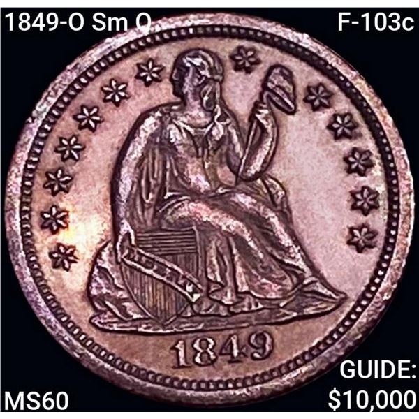 1849-O Sm O F-103c Seated Liberty Dime UNCIRCULATED