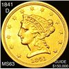 Image 1 : 1841-D $2.50 Gold Quarter Eagle CHOICE BU